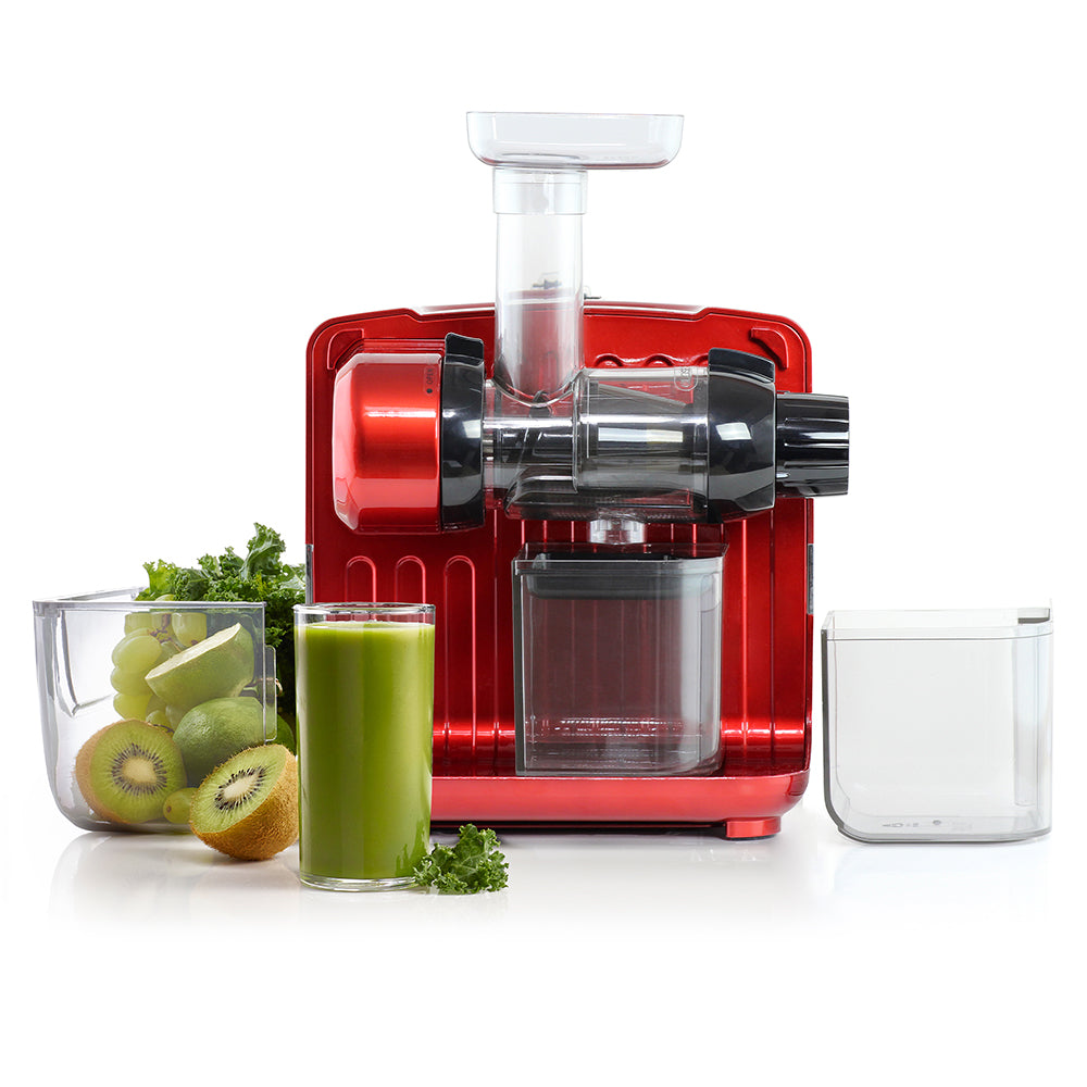 JCUBE500RD Omega® Cold Press 365® Masticating Slow Juicer with OnBoard Storage, Red