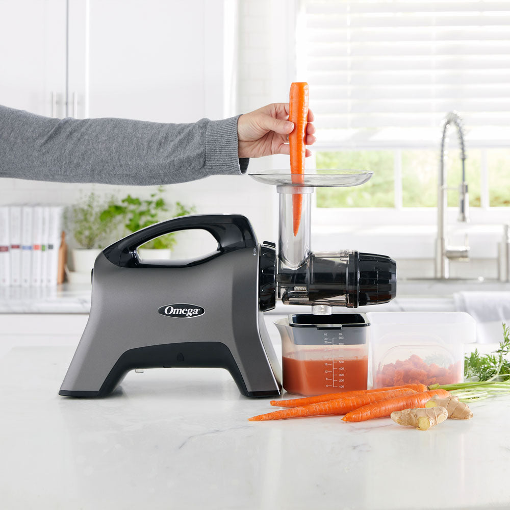 MM1500GY13 Omega Slow Juicer, BPA Free with Celery Cap, Gray, 200W