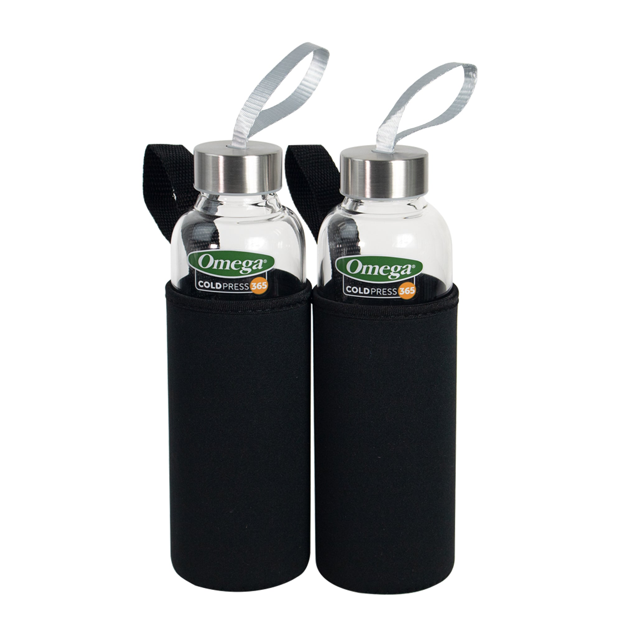 Omega Travel Glass Juice Bottle 2-Pack