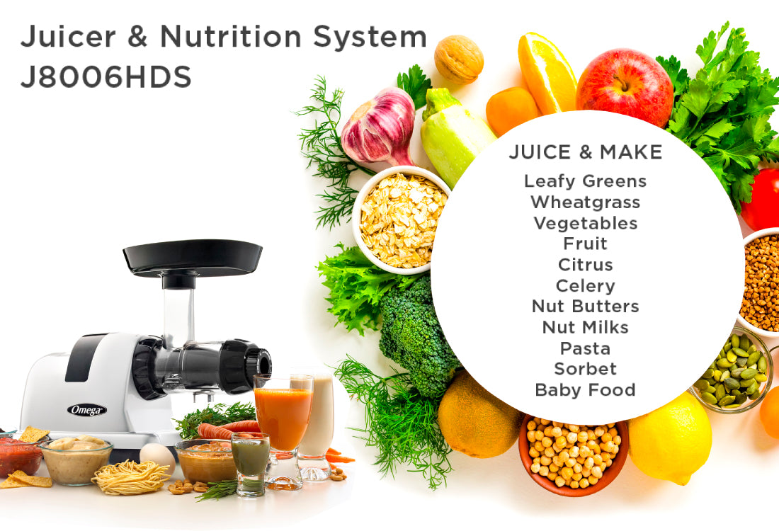 Omega J8006HDS Masticating Nutrition System Juicer