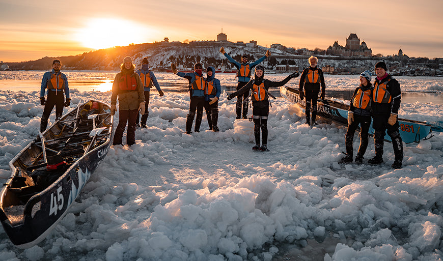 activités hivernales de canot à galce