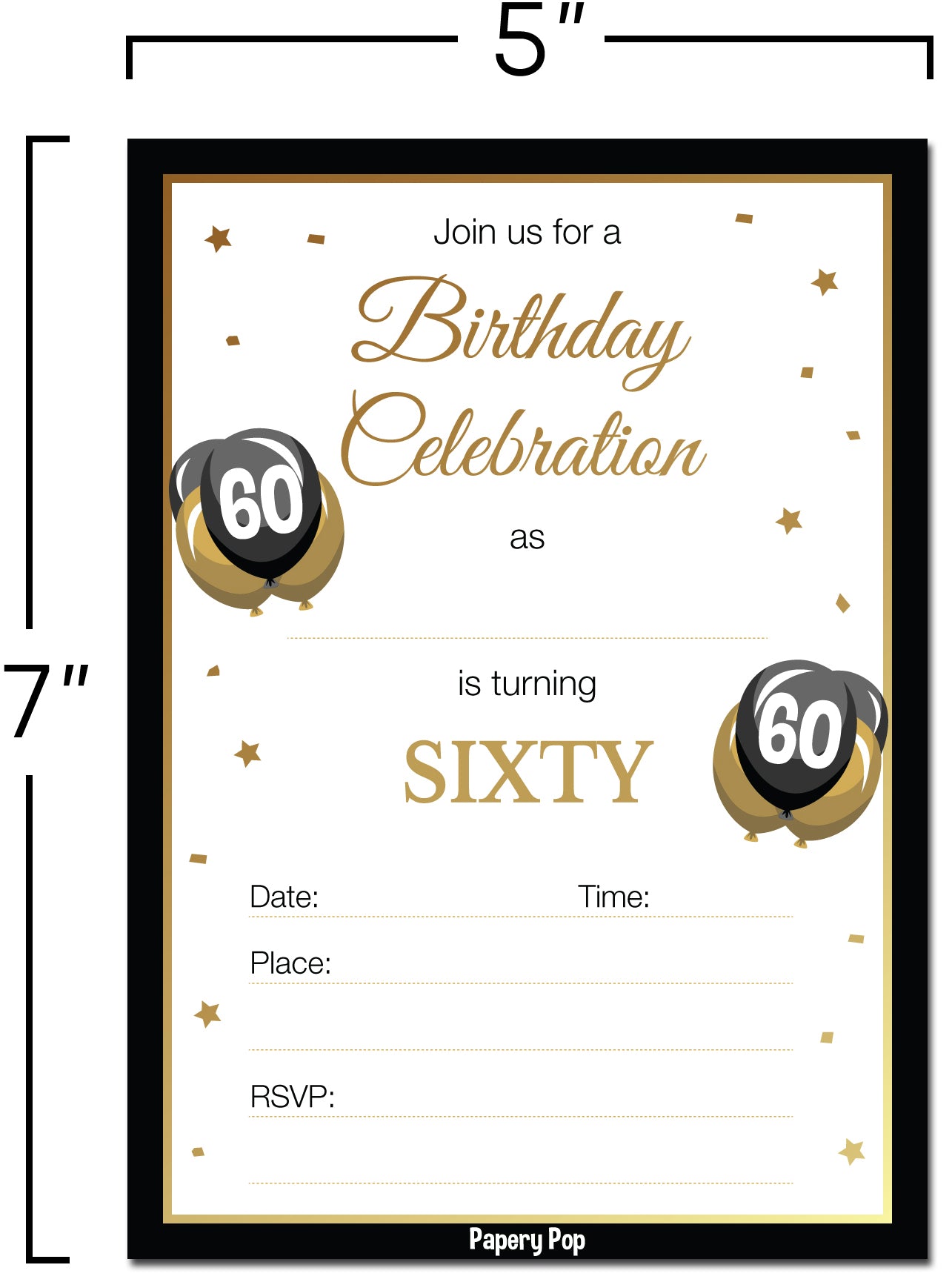 60 Birthday Invitation Card