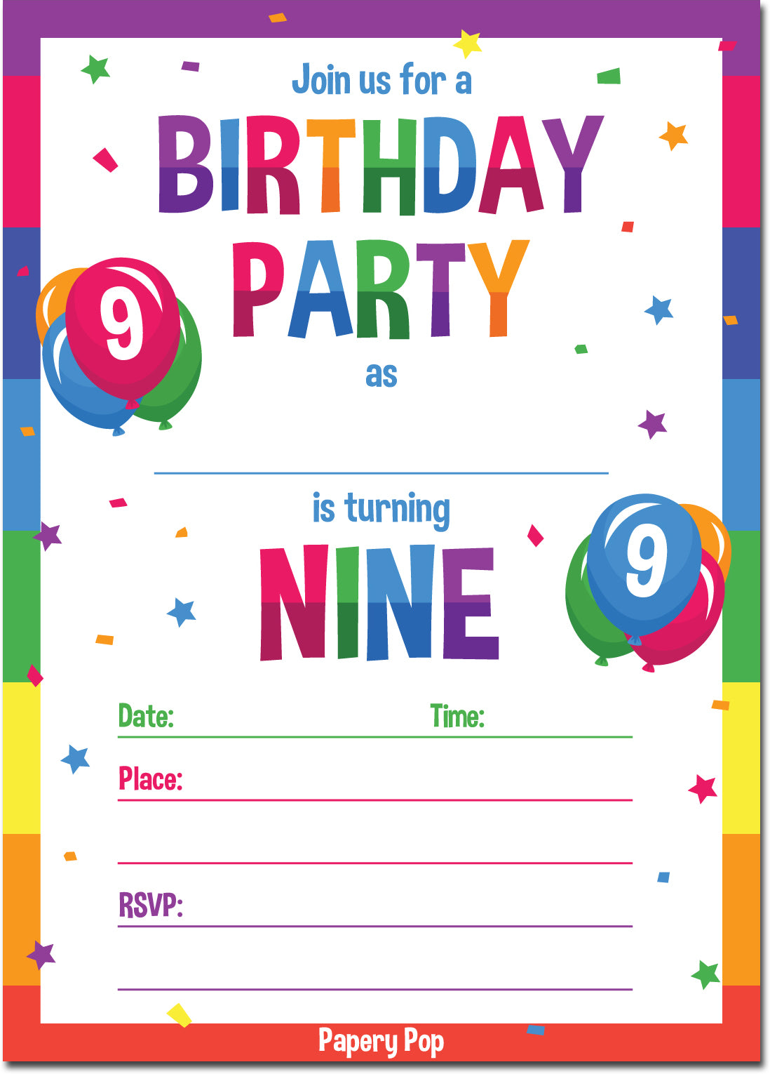 9-year-old-girl-birthday-party-invitations