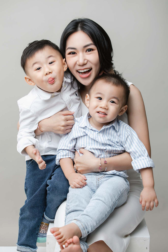 Ethel Neo and her 2 sons