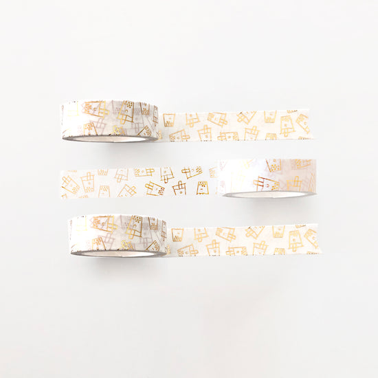 Gold Foil Forest Tale Washi Tape - Set of 10 - Foliage