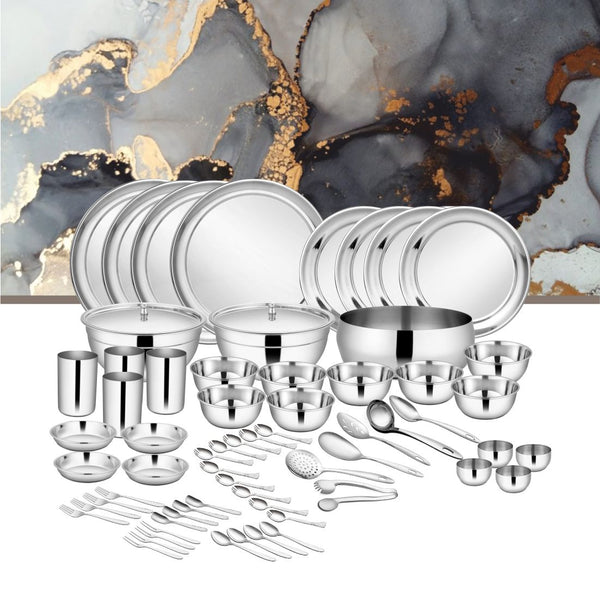 Stainless Steel 65 PCS Dinner Set (4 People) Shagun