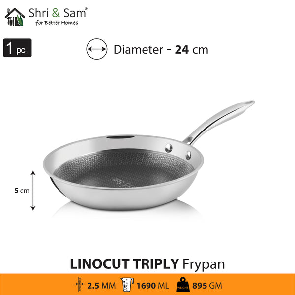 Stanton Trading 8 Non-Stick Teflon Coated Tri-Ply Stainless Steel Induction Ready Fry Pan, 8 inch -- 1 per Each