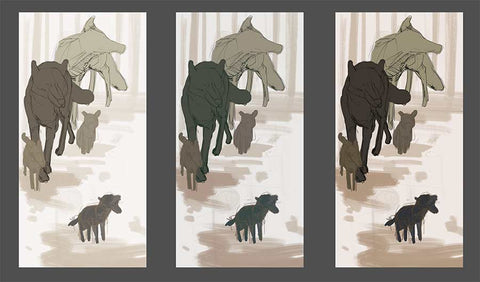 color thumbnails to Call of Destiny painting.