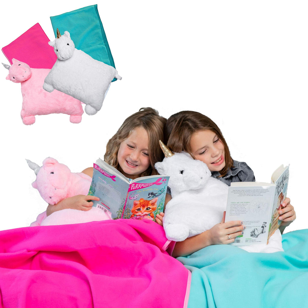 Unicorn Pillow Kids Travel Pillow And Fleece Blanket Set Born To Unicorn