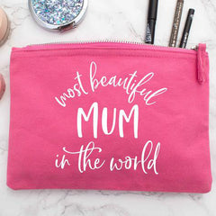 Most beautiful mum in the world makeup bag