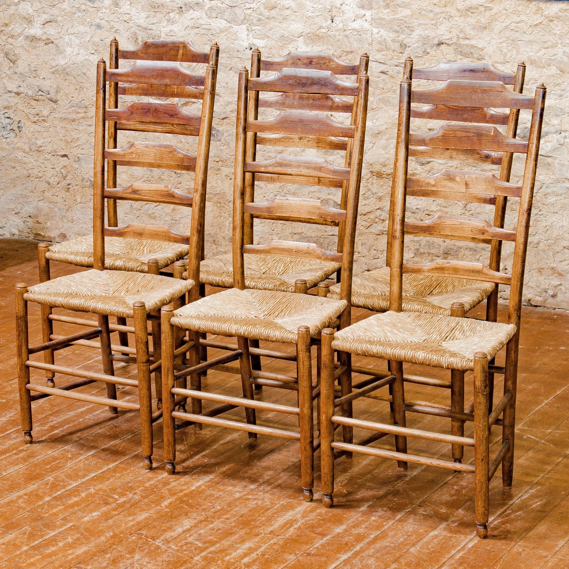 Set of 6 Philip Clissett Arts & Crafts Cotswold School Ash Ladderback Chairs