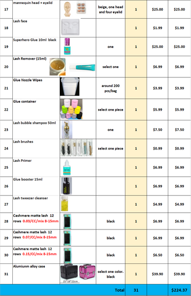 High quality lash beginner kit wholesale price supplier manufacturer bulk order usa