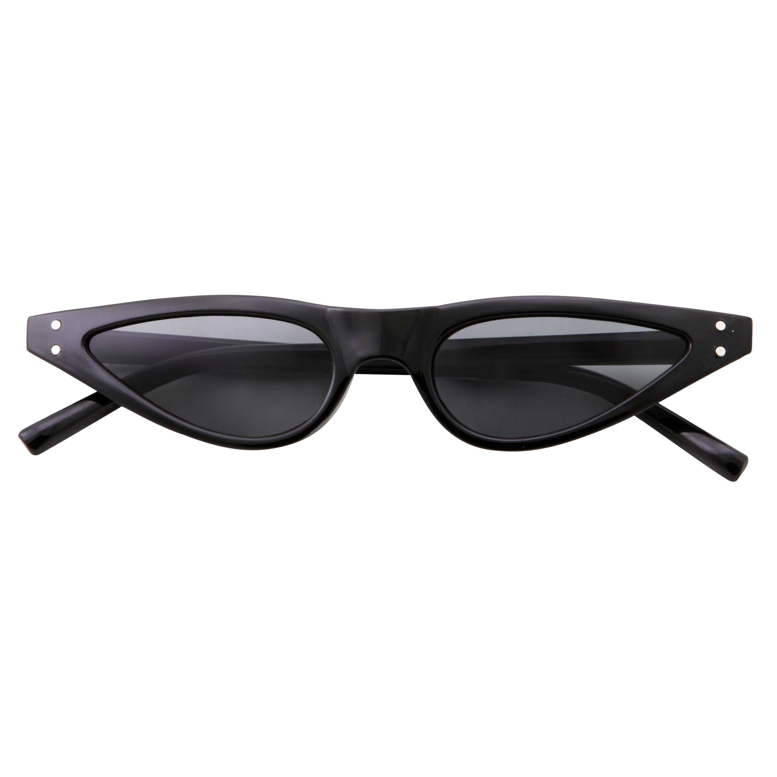 Grinderpunch Womens Slim 90s Retro Flat Lens Cat Eye Sunglasses 