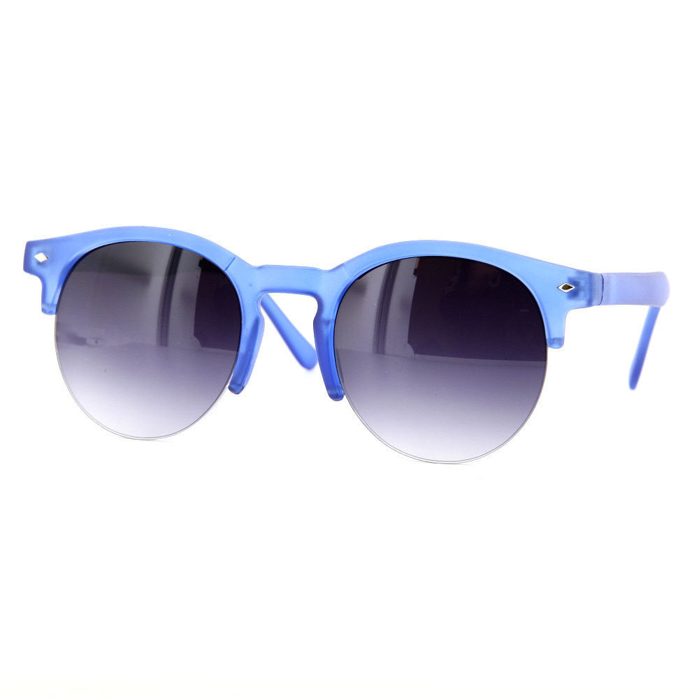 Grinderpunch Vintage Cat Eye Round Half Frame Sunglasses 