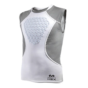 Product image of a McDavid HEX Chest Protection Sports Shirt in white