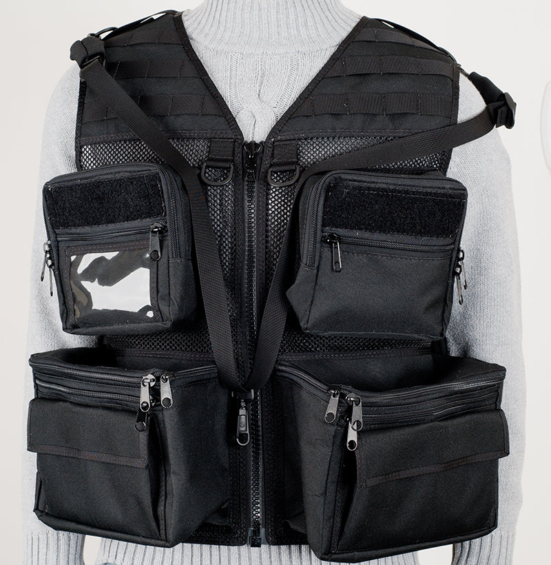 Black Mesh Press Photo Vest / Custom Photography Vests by The Vest Guy