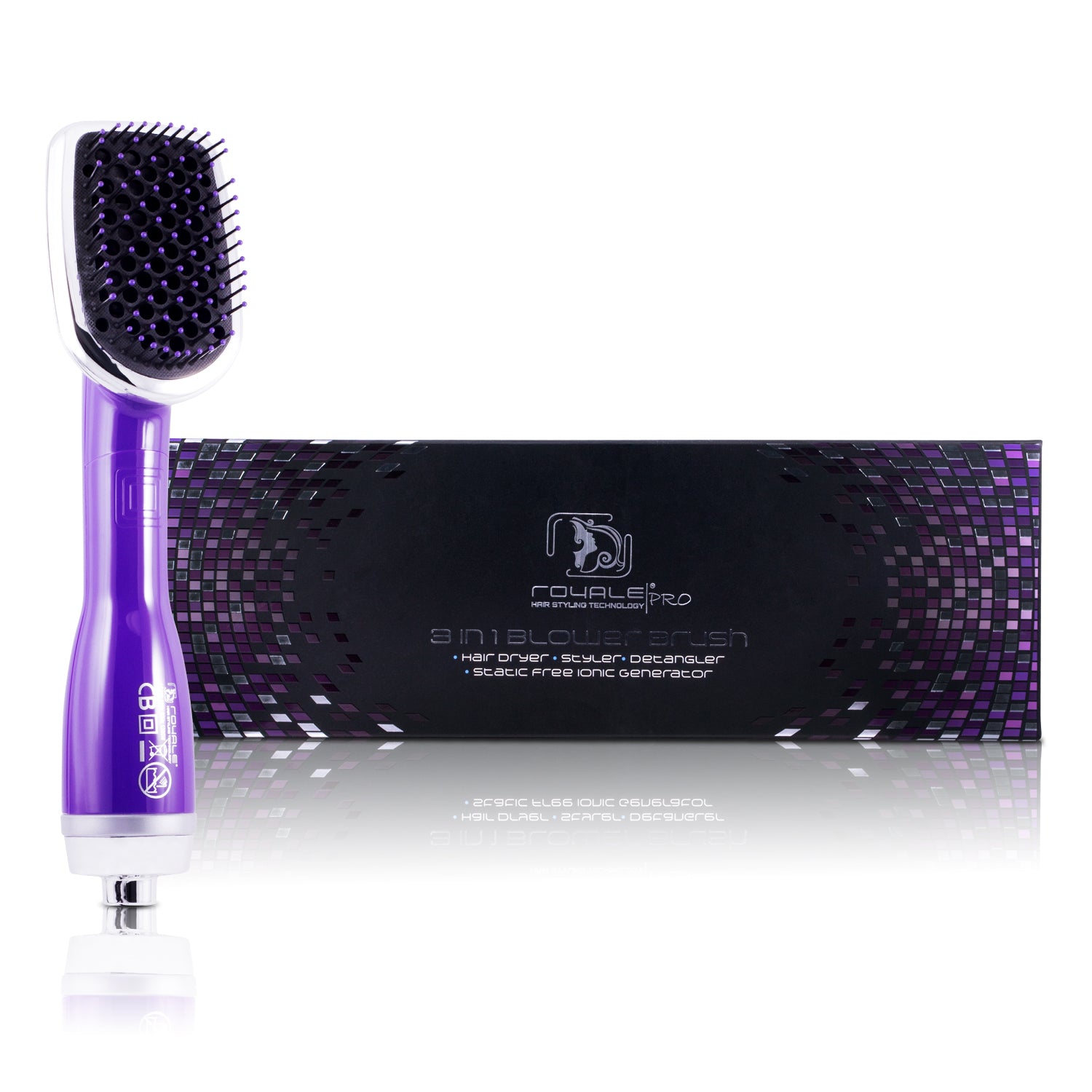3 in 1 Drying Brush, Styler, & Detangler - Purple – RoyaleUSA