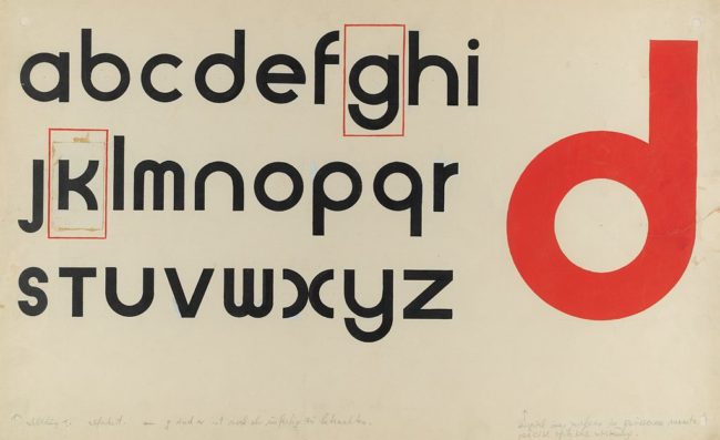 Research in Development of Universal Type by Herbert Bayer, 1927. Harvard Art Museums/Busch-Reisinger Museum, © Artists Rights Society (ARS), New York / VG Bild-Kunst, Bonn.