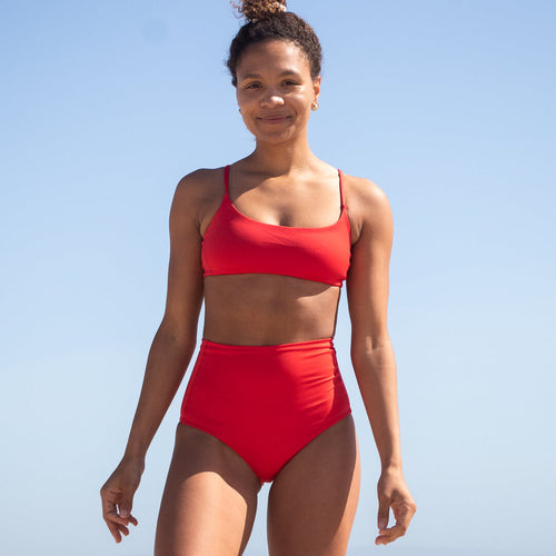 Hi Tide Bottom - High Waisted Swimsuit Bottom – Left On Friday