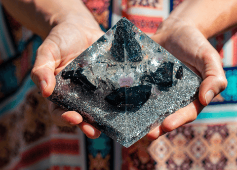 lady holding orgonite