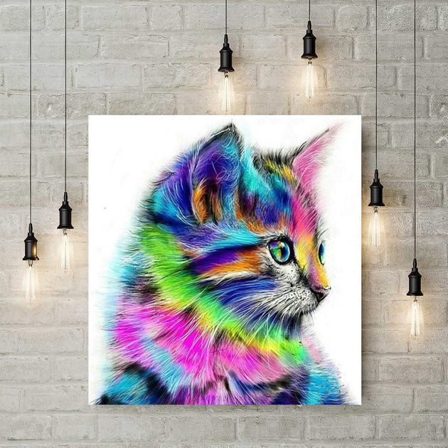 Diamond Painting Bunte Katze Mystio