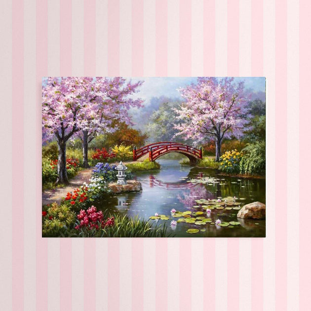 XXL - Diamond Painting - Frühling am Fluss – Mystio