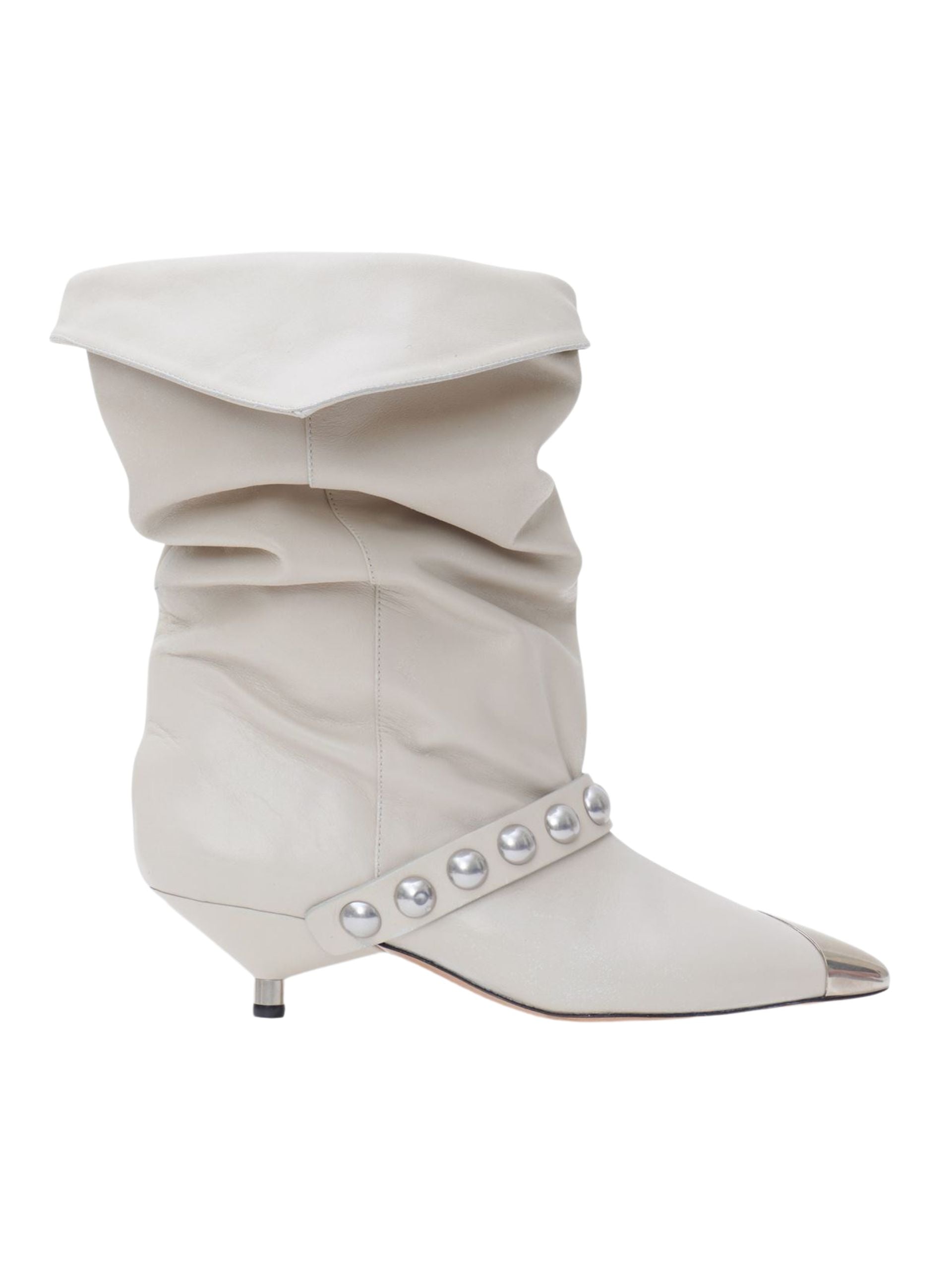 Isabel Marant Donatee Low Heels Ankle Boots In Beige Leather for Women