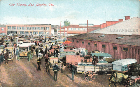 Los Angeles California Postcard 1900s View Of City Market USA