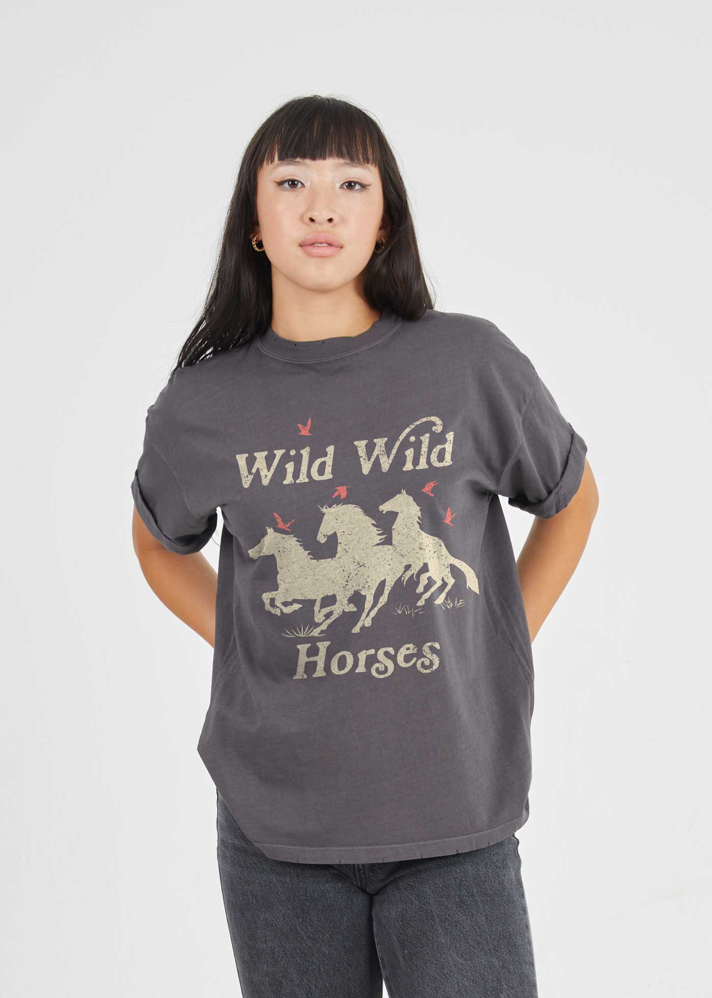 Wild Wild Horses Black Boyfriend Tee — GirlDangerous