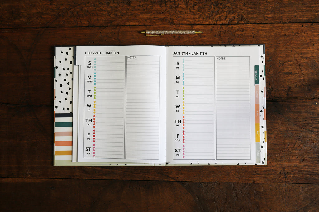 Inside of Berteau and Co GO Daily Planner with Weekly Planning