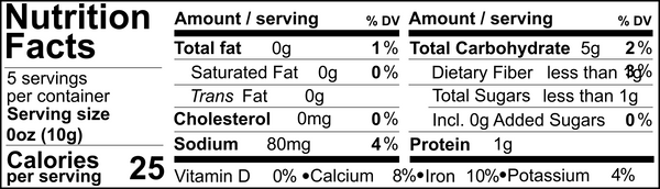 Tweed Real Food Nutritional Panel Viva Italia Seasoning