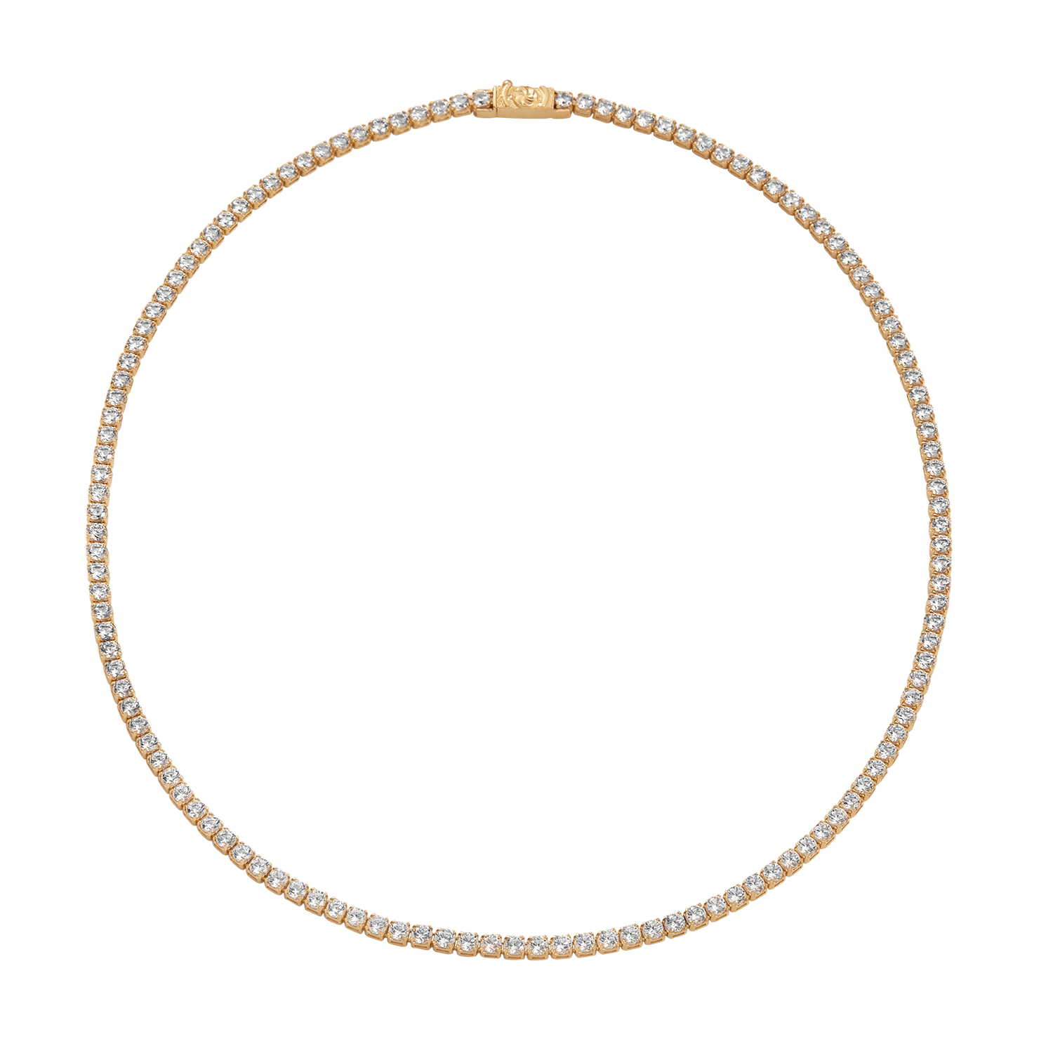 14k gold tennis necklace