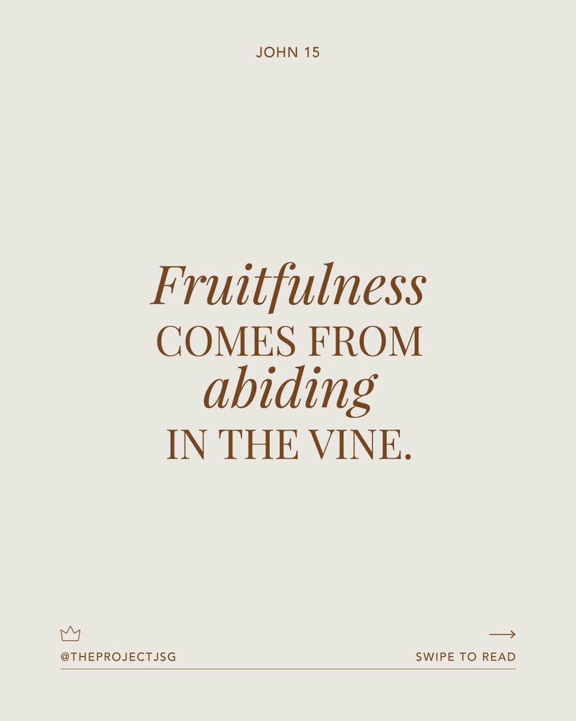Fruitfulness comes from Abiding in the Vine