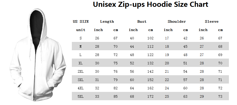 American Hoodie Size Chart