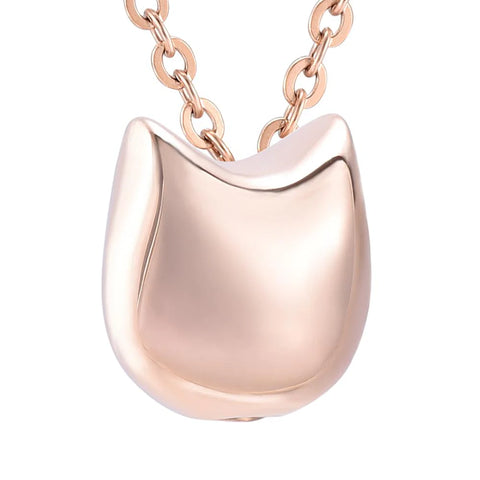Cat shaped cremation urn necklace 