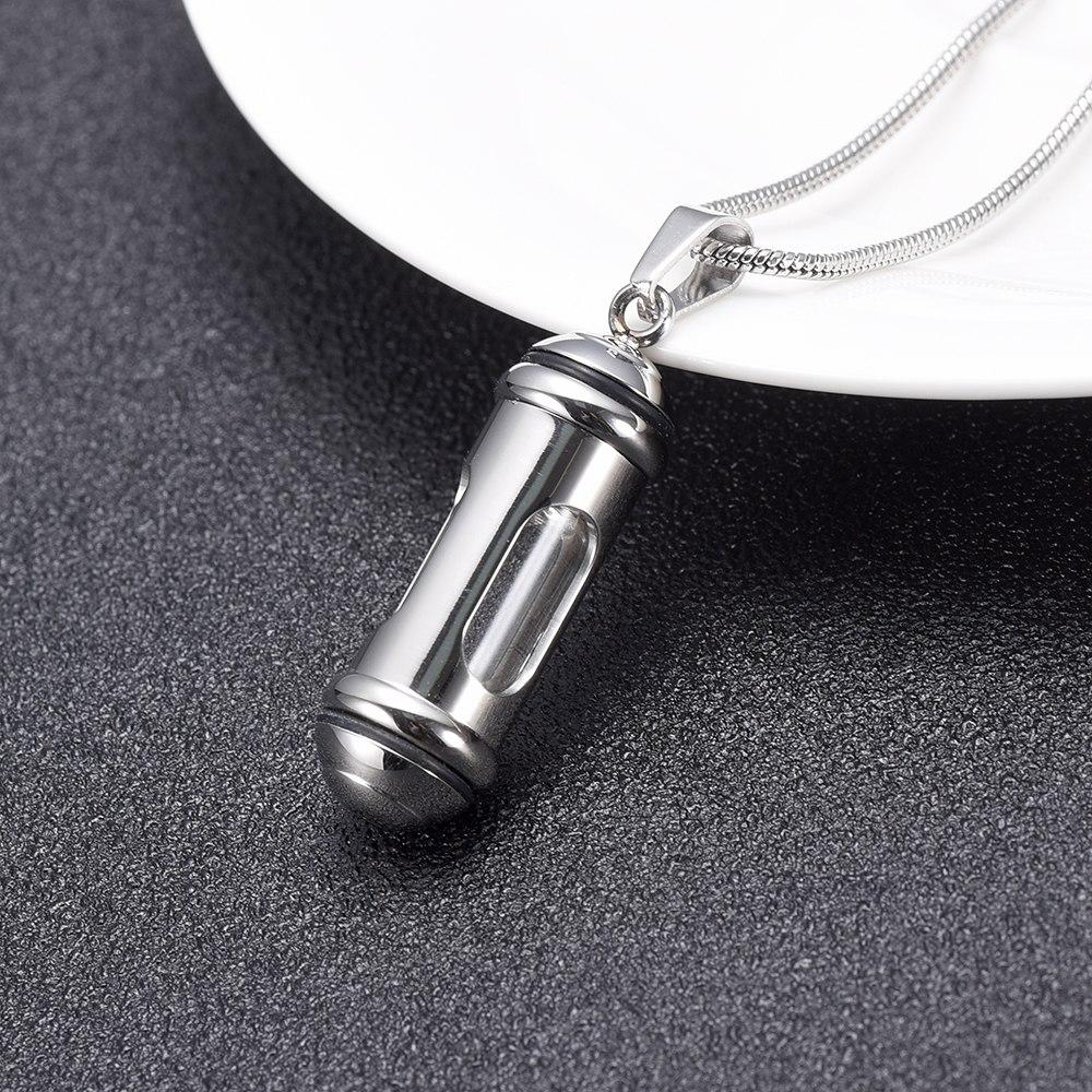 Silver Cylinder & Glass Cremation Urn Necklace Ashes – Cherished Emblems