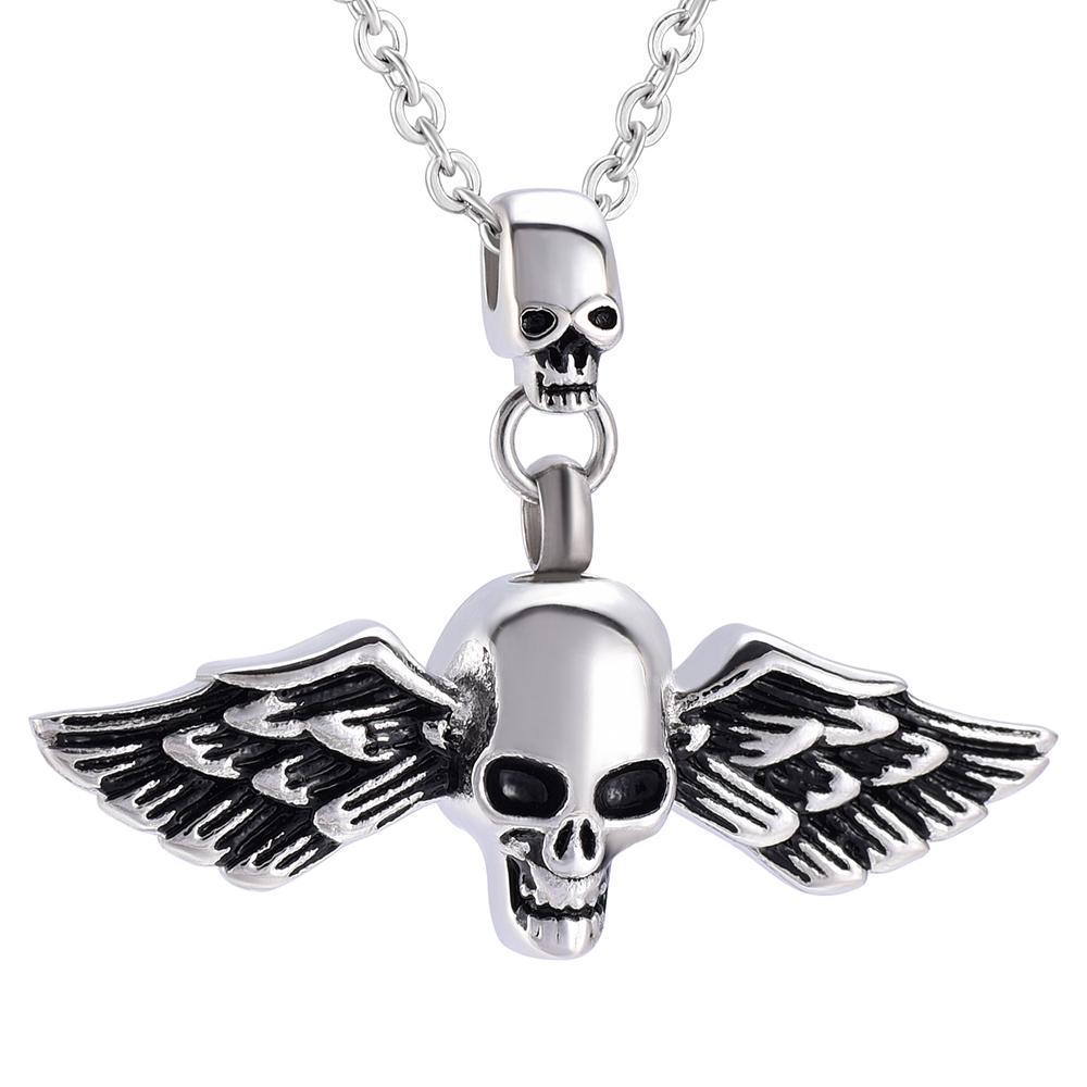 Skull With Top Hat Cremation - Ash Necklace - Cherished Emblems