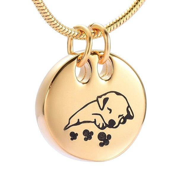 dog ashes necklace gold