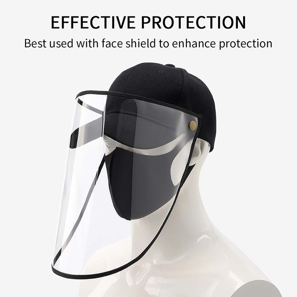 Outdoor Protection Hat Anti-Fog Pollution Dust Protective Cap Full Face HD Shield Cover Kids Black - Pop Up Life