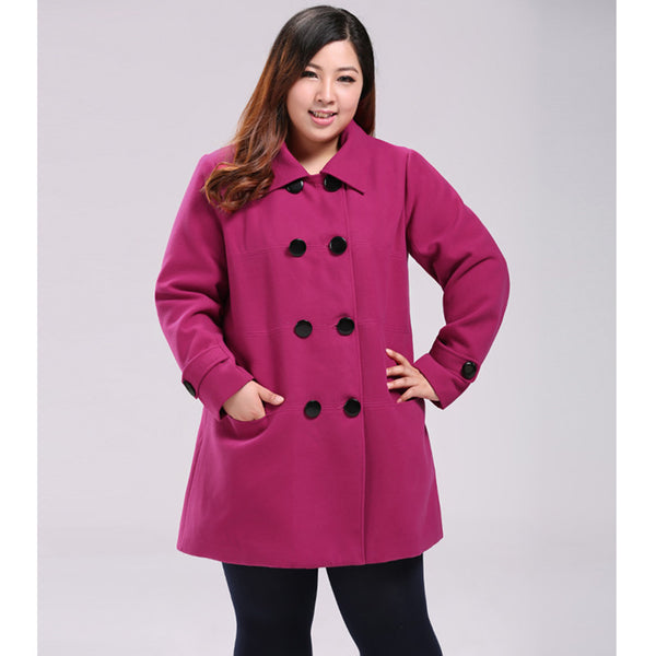 plus size pink wool coat