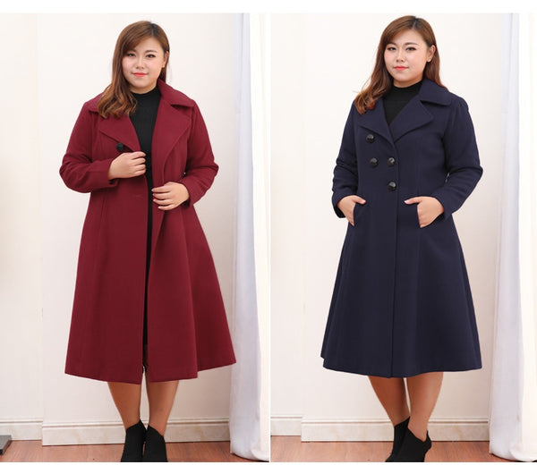 navy blue plus size winter coat