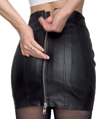 leather mini corset skirt