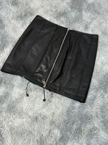 leather mini corset skirt