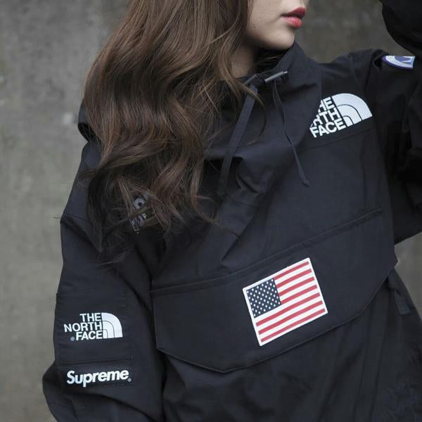 supreme x tnf flag jacket