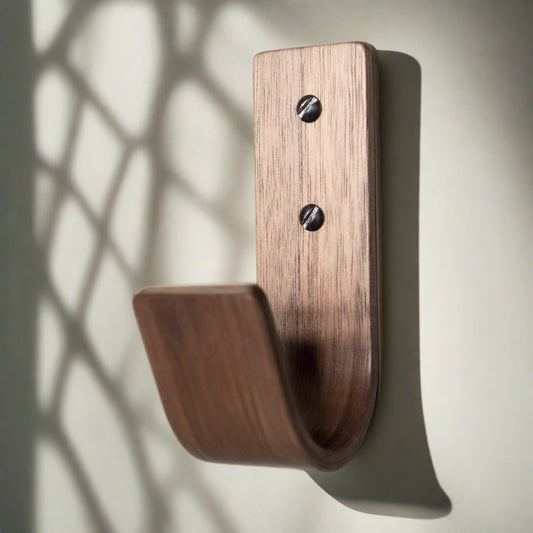 Wooden hooks concave shape, walnut wall hook, towel dots, modern coat  hooks, oak