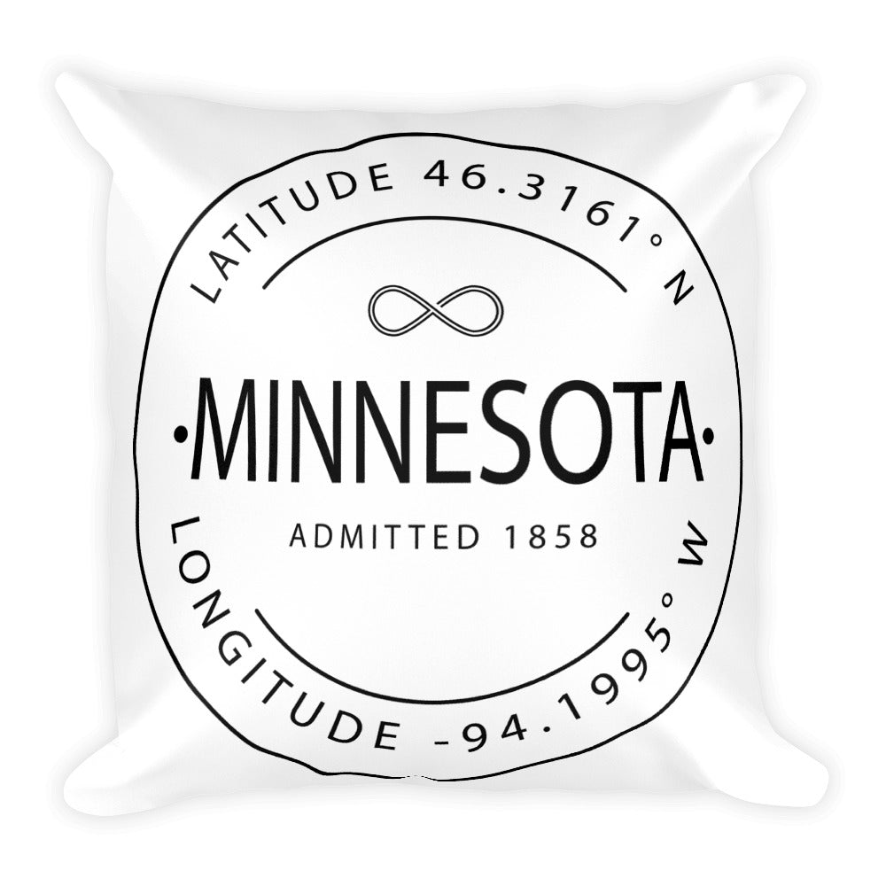 Minnesota - Throw Pillow - Latitude & Longitude