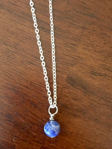 Silver "Plant a Seed" Necklace - Blueberry Bead to Add