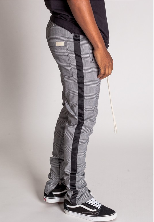 striped track pants with ankled zippers