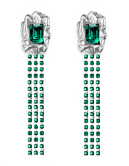 The Maude Crystal Drop Earring in Emerald