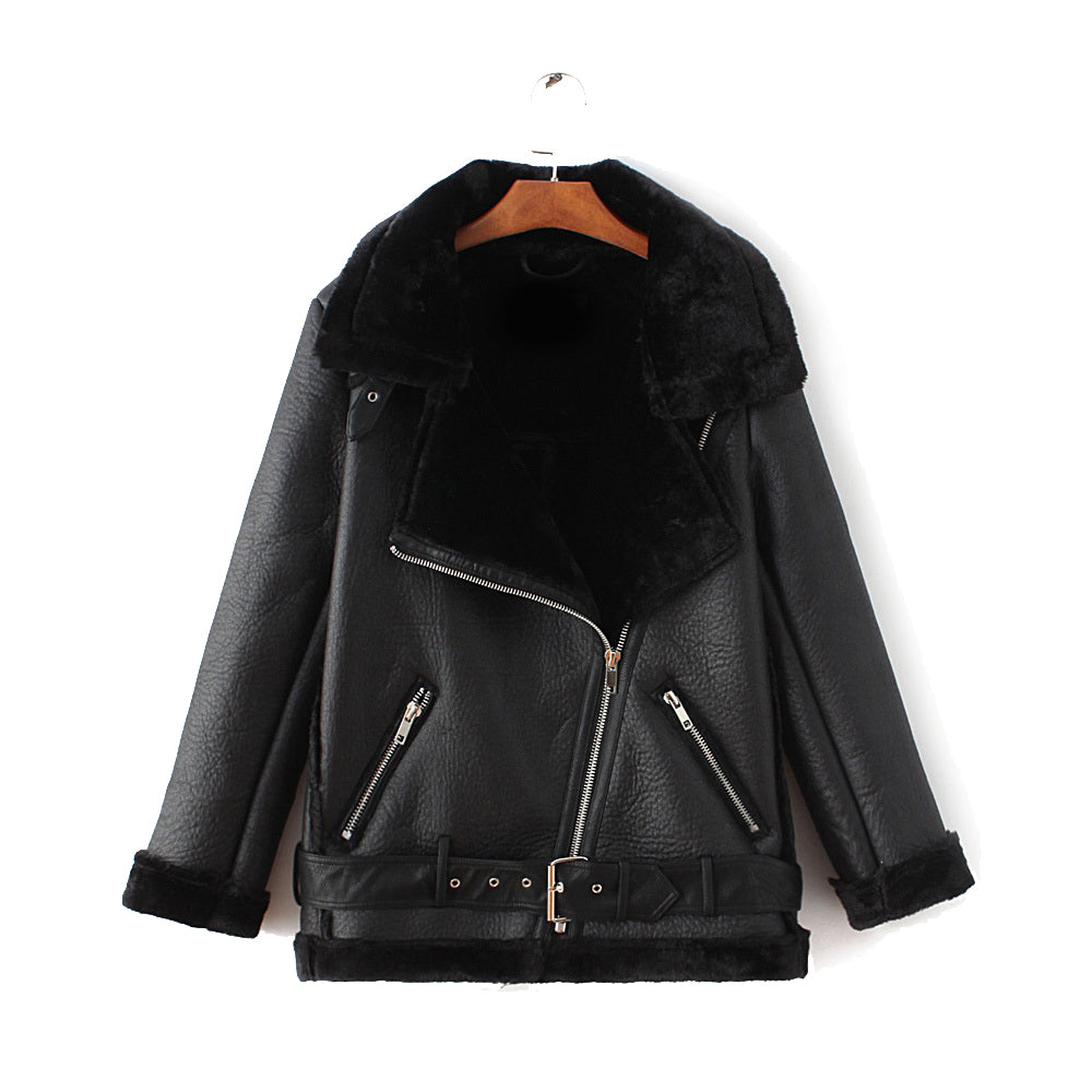 faux fur biker jacket